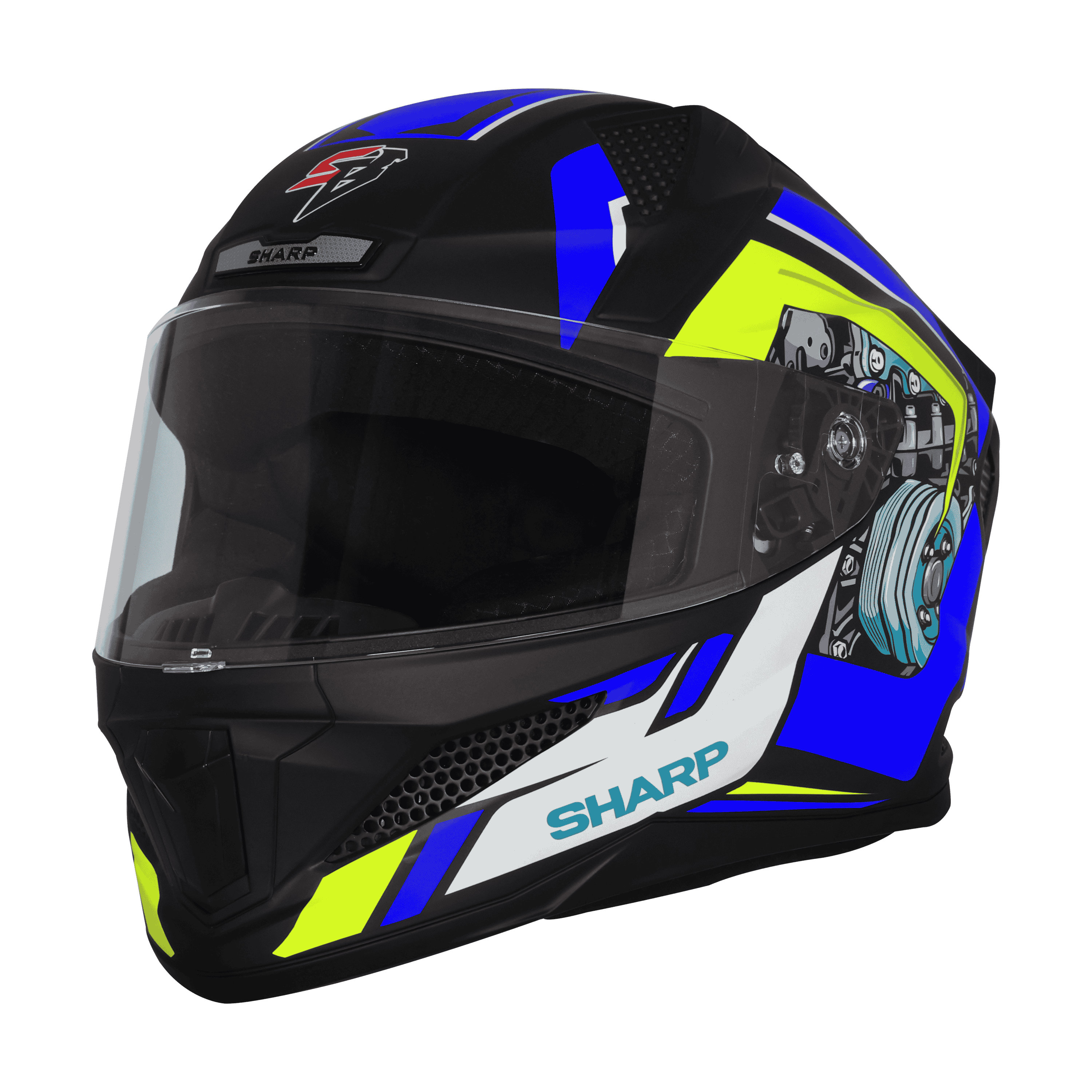 SBH-25 SV SHARP SPIKY GLOSSY BLACK WITH BLUE